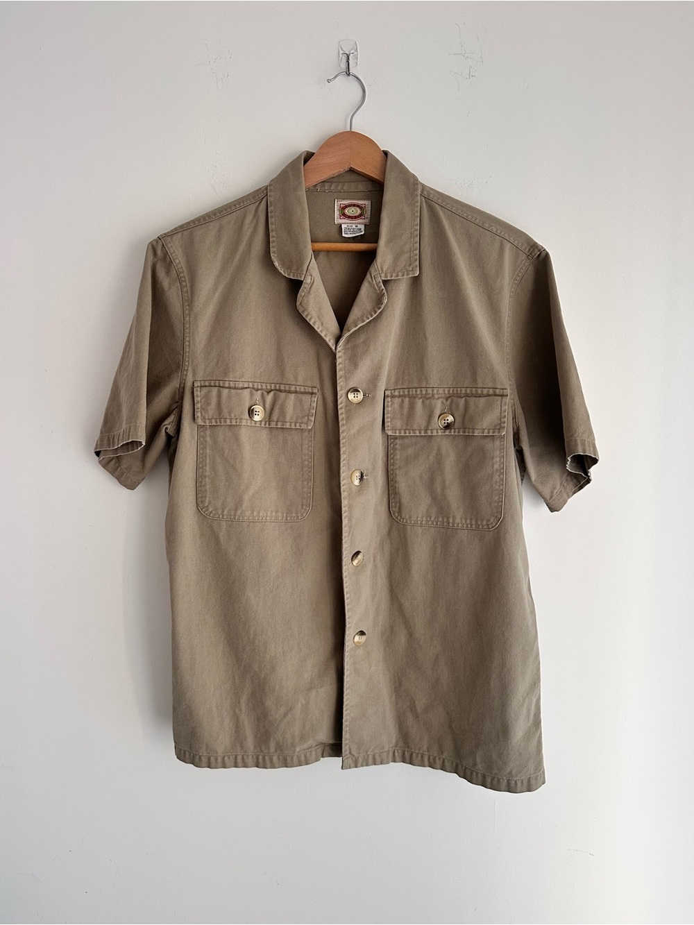 Banana Republic Short Sleeve Button Front Shirt Jacket in Olive